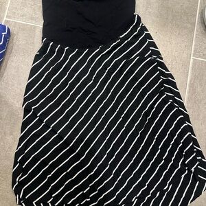 Motherhood Maternity Asymmetrical Black and White Skirt
